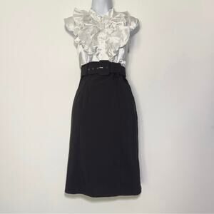 SNAP Vintage Y2K Sleeveless Button Down Ruffle Dress w/ Belt  Size 5 Juniors